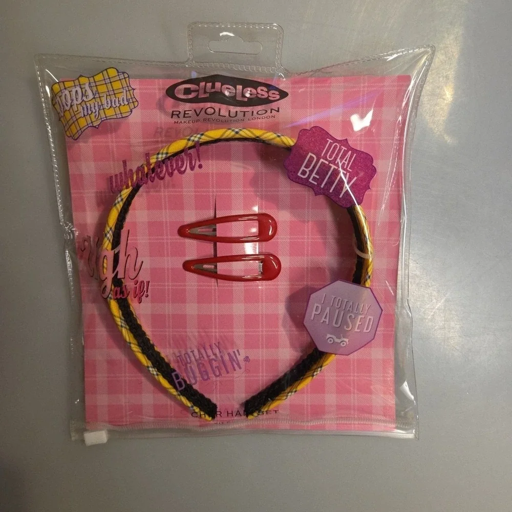 3 Piece Clueless Headband & Clips Hair Set Revolution Makeup‎ 90s Cher Hair Set